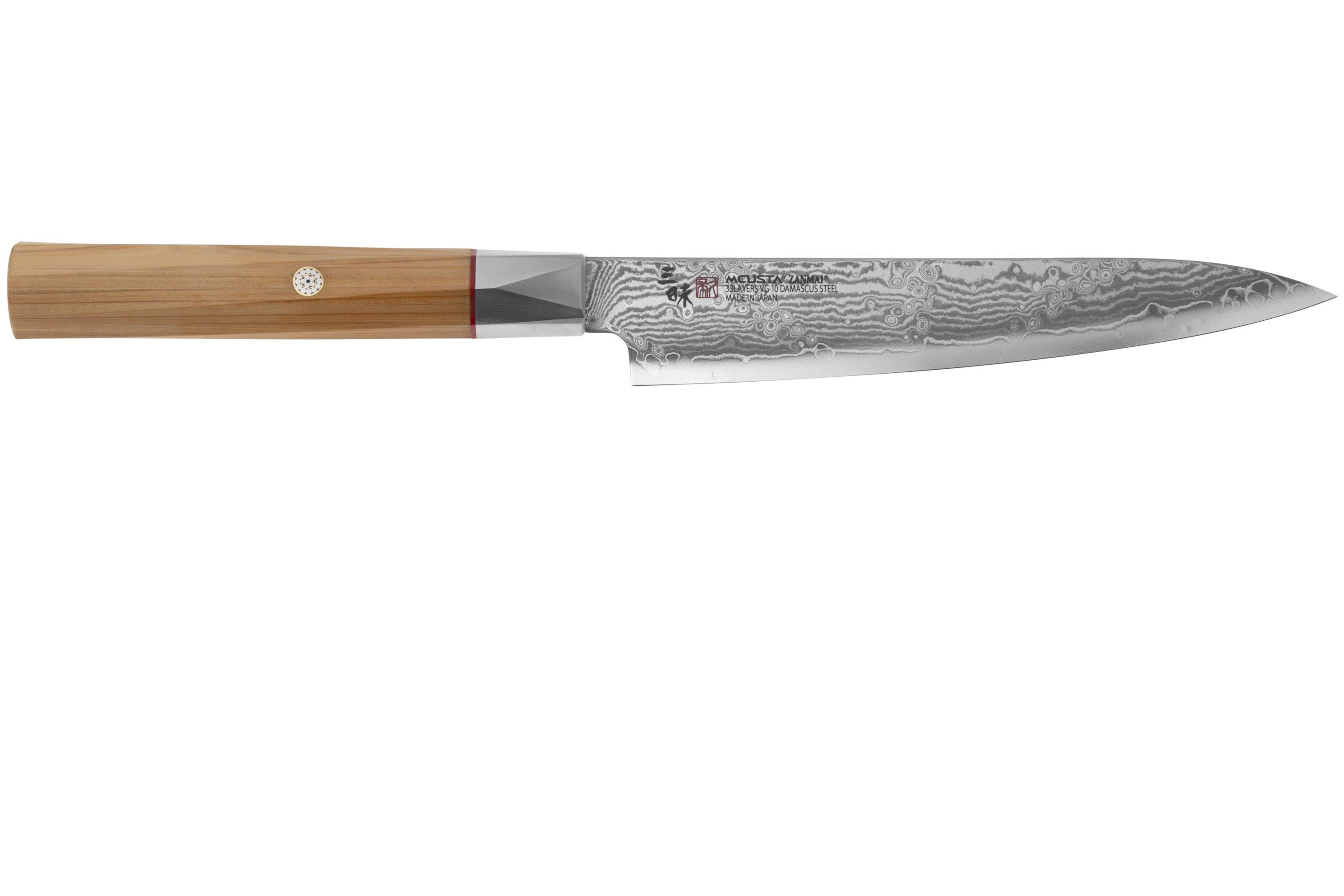 Mcusta Zanmai Petty ZBX2-3002DS, 33-Layer Damascus/VG10, Hinoki Handle ...