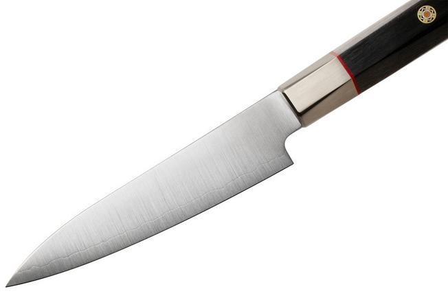 Afbeelding voor Mcusta Zanmai Petty KH-4001S Ginsan Silver 3, Ebony Pakka Handle, Knivesandtools Exclusive, petty universeelmes, 12 cm