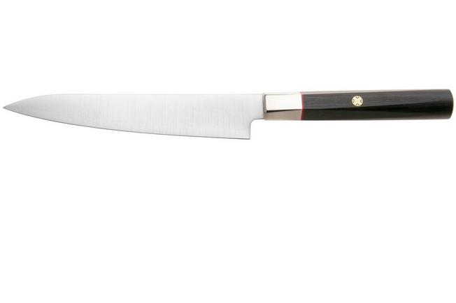 Afbeelding voor Mcusta Zanmai Petty KH-4002S Ginsan Silver 3, Ebony Pakka Handle, Knivesandtools Exclusive, petty universeelmes, 16 cm