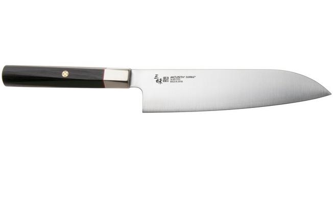 Afbeelding voor Mcusta Zanmai Santoku KH-4003S Ginsan Silver 3, Ebony Pakka Handle, Knivesandtools Exclusive, santoku, 19.5 cm