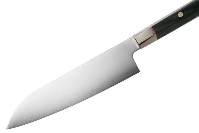 Afbeelding voor Mcusta Zanmai Santoku KH-4003S Ginsan Silver 3, Ebony Pakka Handle, Knivesandtools Exclusive, santoku, 19.5 cm