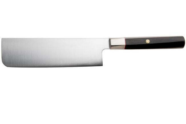 Afbeelding voor Mcusta Zanmai Nakiri KH-4008S Ginsan Silver 3, Ebony Pakka Handle, Knivesandtools Exclusive, nakiri, 18 cm