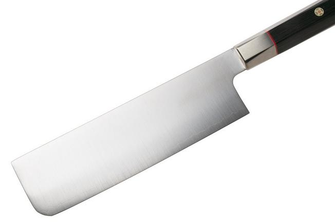 Afbeelding voor Mcusta Zanmai Nakiri KH-4008S Ginsan Silver 3, Ebony Pakka Handle, Knivesandtools Exclusive, nakiri, 18 cm