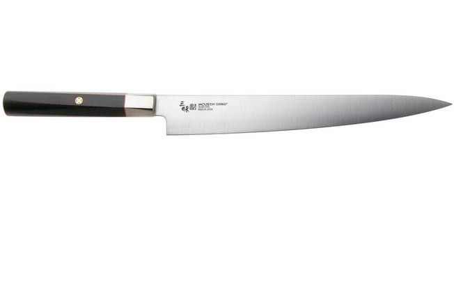 Afbeelding voor Mcusta Zanmai Sujihiki KH-4010S Ginsan Silver 3, Ebony Pakka Handle, Knivesandtools Exclusive, sujihiki, 25 cm