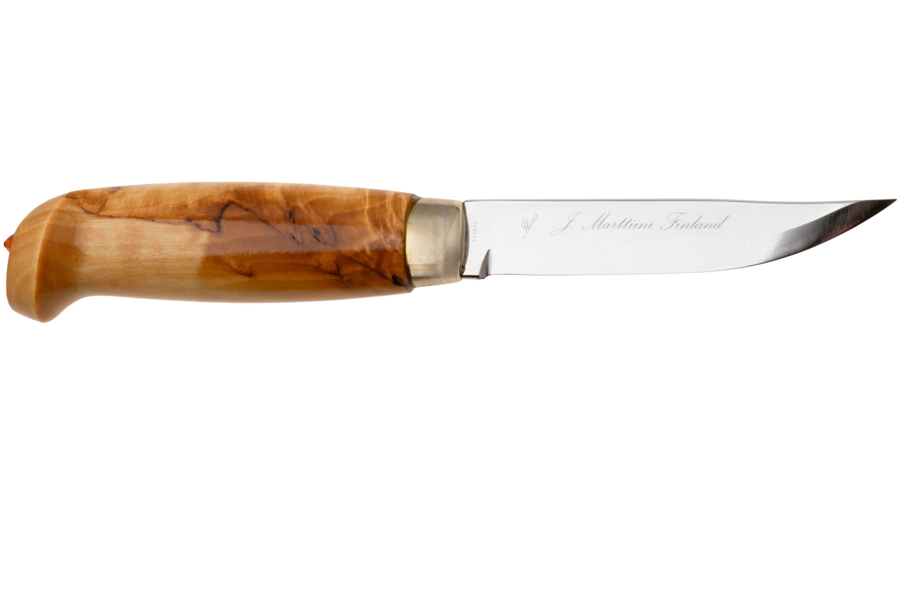 Marttiini Lynx 121 121010, Satin Stainless Steel, Curly Birch