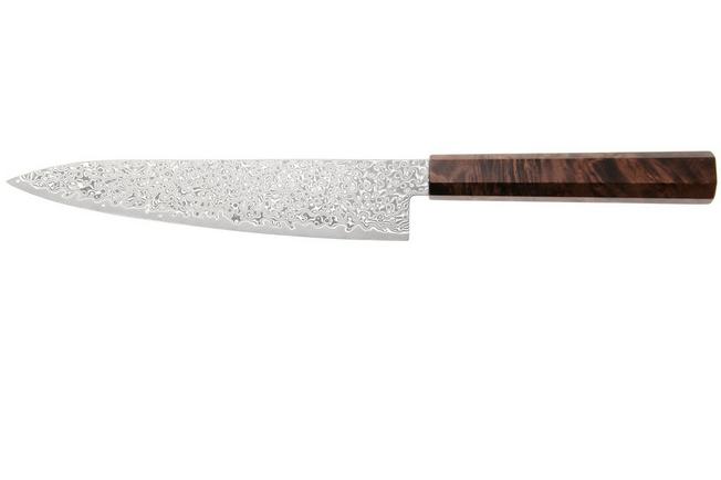Afbeelding voor Musashi H1347 Damascus VG-10, Brown Birch, gyuto, 21 cm