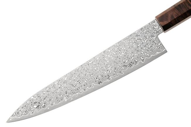 Afbeelding voor Musashi H1347 Damascus VG-10, Brown Birch, gyuto, 21 cm