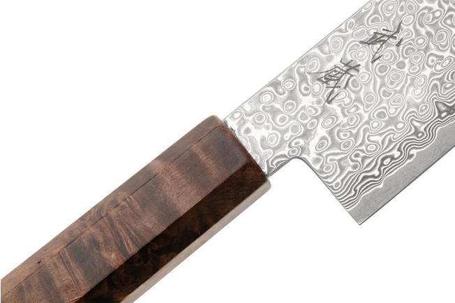 Afbeelding voor Musashi H1347 Damascus VG-10, Brown Birch, gyuto, 21 cm