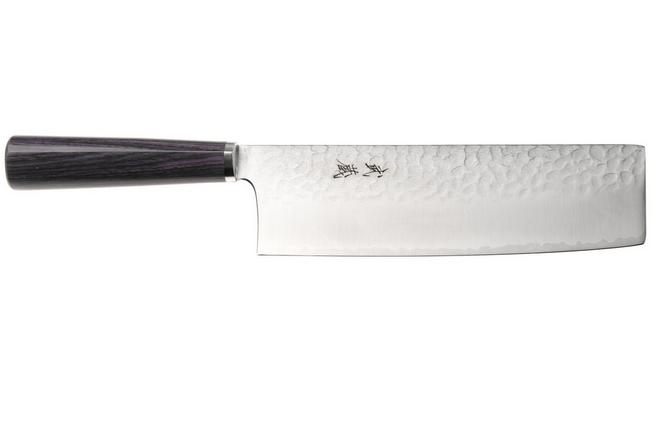 Afbeelding voor Musashi H861-2 Tsuchime VG-10, Purple Mahogany, nakiri, 18 cm