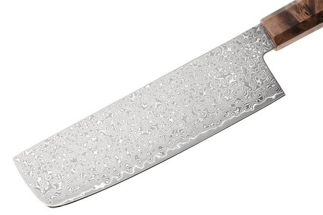 Afbeelding voor Musashi H924-1 Damascus VG-10, Brown Birch, nakiri, 16.5 cm