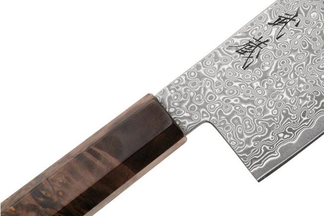 Afbeelding voor Musashi H924-1 Damascus VG-10, Brown Birch, nakiri, 16.5 cm