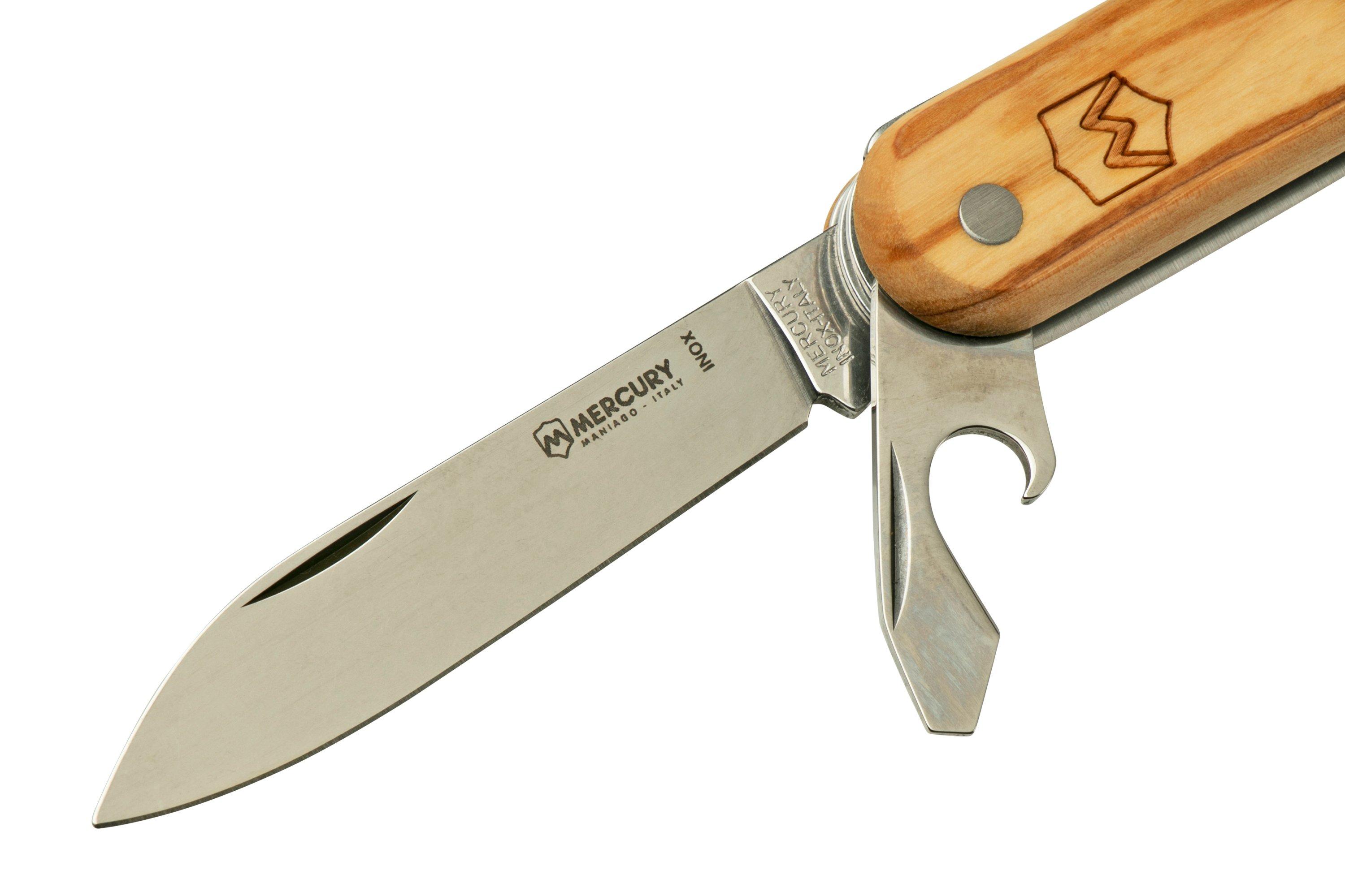 Mercury MultiTool Knife 9136SLC Olive Wood, Saw, 6 funciones, navaja