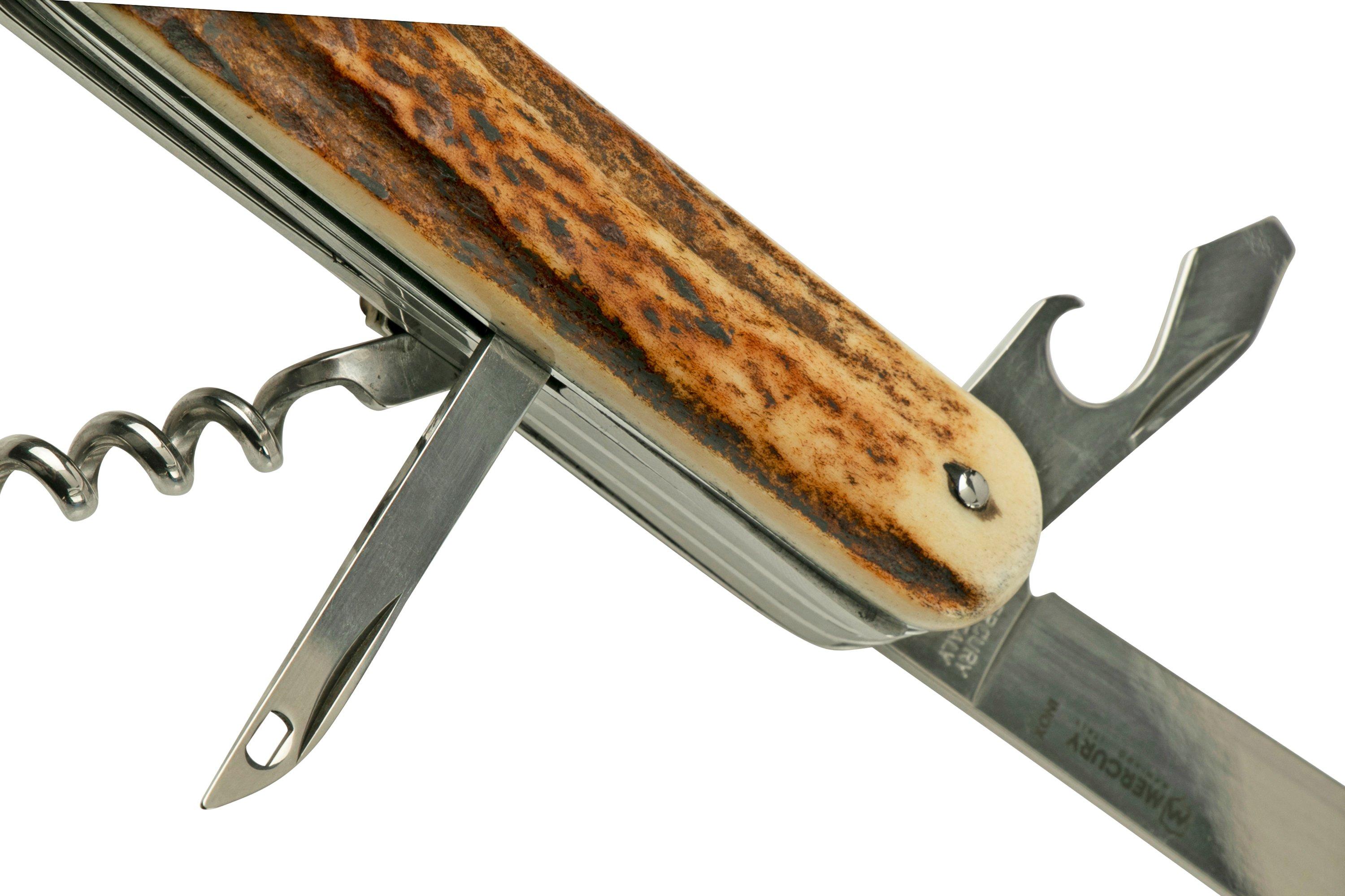 Mercury Multi-Tool Knife 913-8DC Stag, 8 funzioni, coltello da tasca