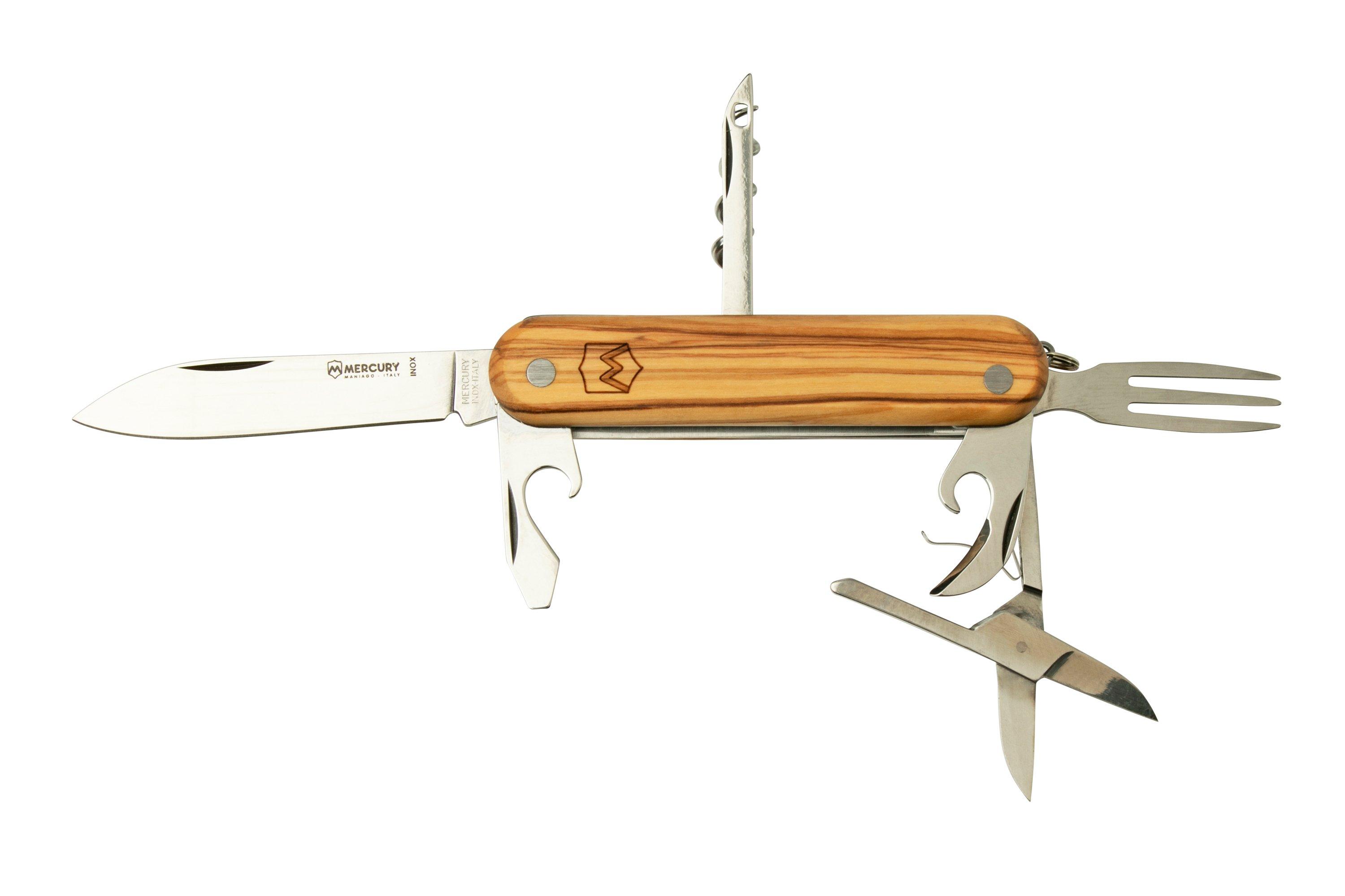 Mercury Multi-Tool Knife 913-8LC Olive Wood, 8 funciones, navaja
