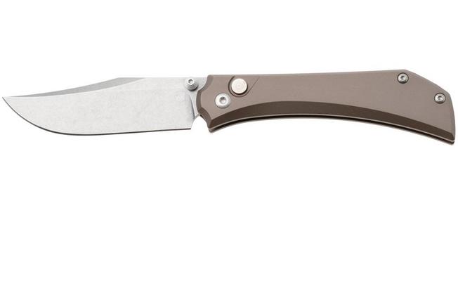 Afbeelding voor Mercury Amon 9AMN-ALTIT-C Stonewashed Elmax, Champagne Anodized Aluminium, zakmes, Denis Simonutti design 