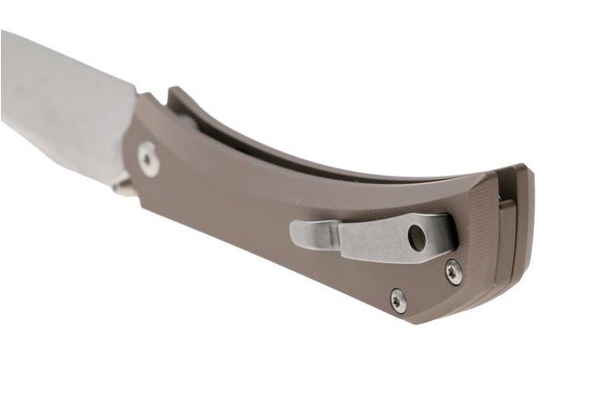 Afbeelding voor Mercury Amon 9AMN-ALTIT-C Stonewashed Elmax, Champagne Anodized Aluminium, zakmes, Denis Simonutti design 