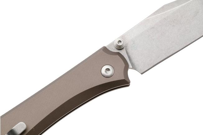 Afbeelding voor Mercury Amon 9AMN-ALTIT-C Stonewashed Elmax, Champagne Anodized Aluminium, zakmes, Denis Simonutti design 