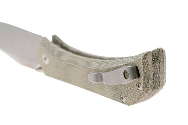 Afbeelding voor Mercury Amon 9AMN-GC-C Stonewashed Elmax, Green Canvas Micarta, zakmes, Denis Simonutti design