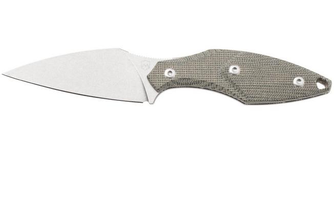 Afbeelding voor Mercury Hawky 9AWK-GCF-C Stonewashed M390, Green Canvas Micarta, vaststaand mes