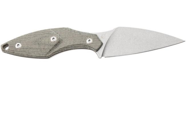 Afbeelding voor Mercury Hawky 9AWK-GCF-C Stonewashed M390, Green Canvas Micarta, vaststaand mes