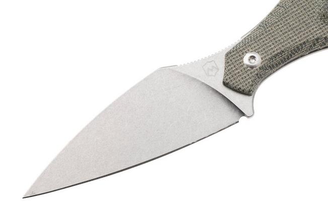 Afbeelding voor Mercury Hawky 9AWK-GCF-C Stonewashed M390, Green Canvas Micarta, vaststaand mes