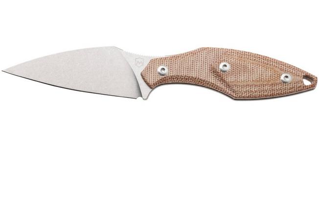 Afbeelding voor Mercury Hawky 9AWK-NCF-C Stonewashed M390, Natural Canvas Micarta, vaststaand mes