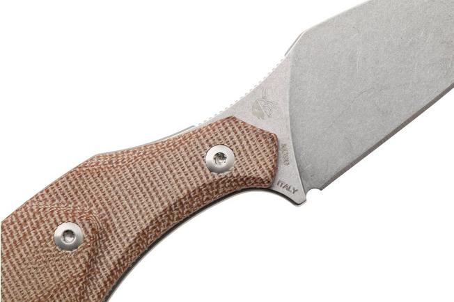 Afbeelding voor Mercury Hawky 9AWK-NCF-C Stonewashed M390, Natural Canvas Micarta, vaststaand mes
