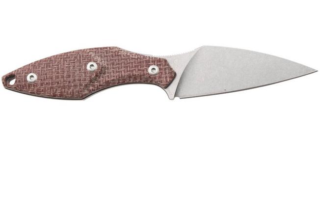 Afbeelding voor Mercury Hawky 9AWK-RBF-C Stonewashed M390, Red Burlap Micarta, vaststaand mes