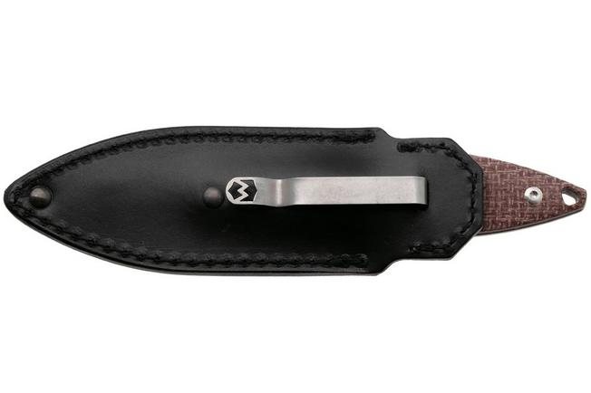 Afbeelding voor Mercury Hawky 9AWK-RBF-C Stonewashed M390, Red Burlap Micarta, vaststaand mes