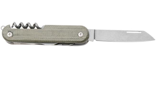 Afbeelding voor Mercury Duca 5 9DUCA5GC-C Stonewashed Elmax, Green Canvas Micarta, zakmes