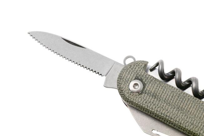 Afbeelding voor Mercury Duca 5 9DUCA5GC-C Stonewashed Elmax, Green Canvas Micarta, zakmes