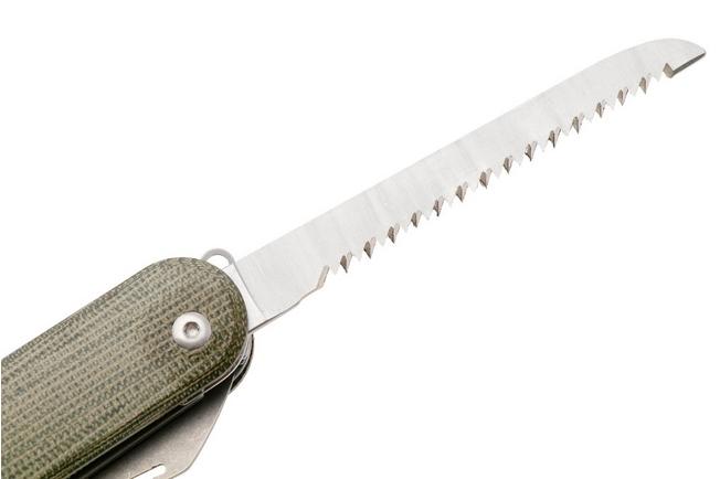 Afbeelding voor Mercury Duca 5 9DUCA5GC-C Stonewashed Elmax, Green Canvas Micarta, zakmes