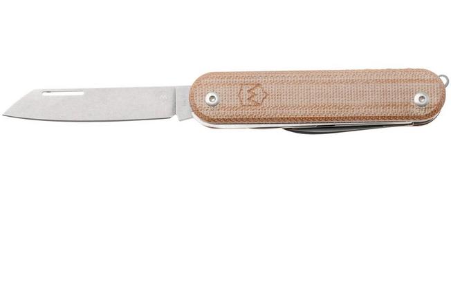 Afbeelding voor Mercury Duca 5 9DUCA5NC-C Stonewashed Elmax, Natural Canvas Micarta, zakmes