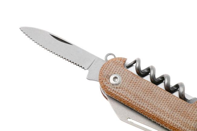 Afbeelding voor Mercury Duca 5 9DUCA5NC-C Stonewashed Elmax, Natural Canvas Micarta, zakmes