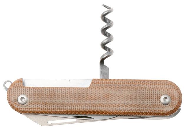 Afbeelding voor Mercury Duca 5 9DUCA5NC-C Stonewashed Elmax, Natural Canvas Micarta, zakmes