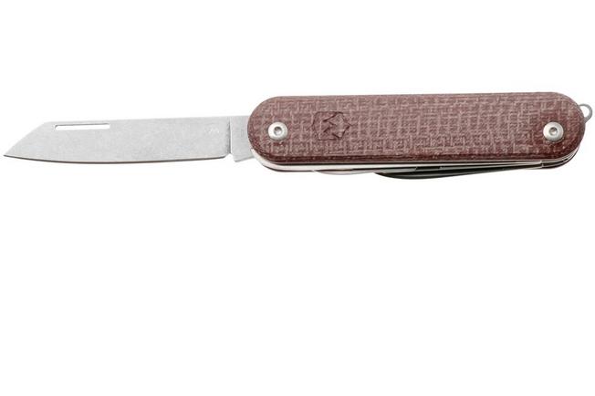 Afbeelding voor Mercury Duca 5 9DUCA5RB-C Stonewashed Elmax, Red Burlap Micarta, zakmes