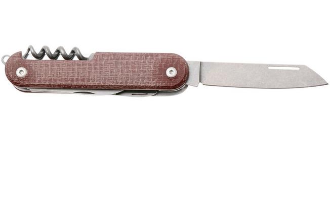 Afbeelding voor Mercury Duca 5 9DUCA5RB-C Stonewashed Elmax, Red Burlap Micarta, zakmes