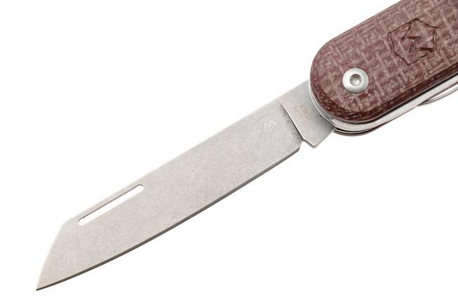 Afbeelding voor Mercury Duca 5 9DUCA5RB-C Stonewashed Elmax, Red Burlap Micarta, zakmes