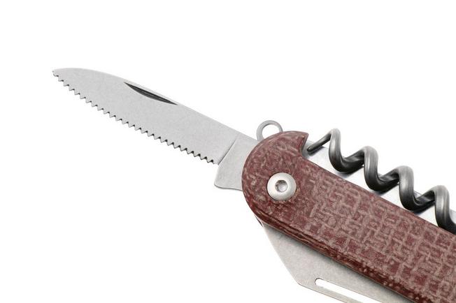 Afbeelding voor Mercury Duca 5 9DUCA5RB-C Stonewashed Elmax, Red Burlap Micarta, zakmes