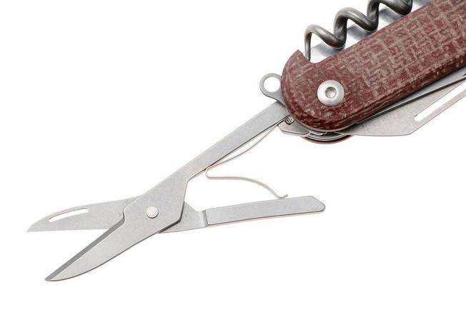 Afbeelding voor Mercury Duca 5 9DUCA5RB-C Stonewashed Elmax, Red Burlap Micarta, zakmes