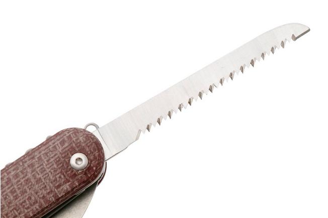 Afbeelding voor Mercury Duca 5 9DUCA5RB-C Stonewashed Elmax, Red Burlap Micarta, zakmes