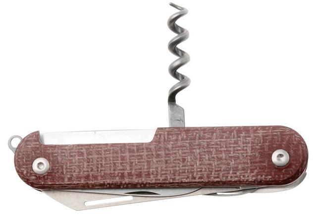 Afbeelding voor Mercury Duca 5 9DUCA5RB-C Stonewashed Elmax, Red Burlap Micarta, zakmes