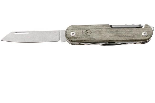 Afbeelding voor Mercury Duca 7 9DUCA7GC-C Stonewashed Elmax, Green Canvas Micarta, zakmes