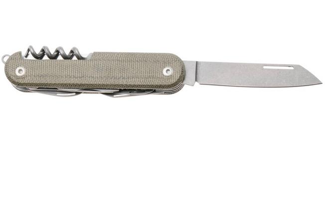 Afbeelding voor Mercury Duca 7 9DUCA7GC-C Stonewashed Elmax, Green Canvas Micarta, zakmes