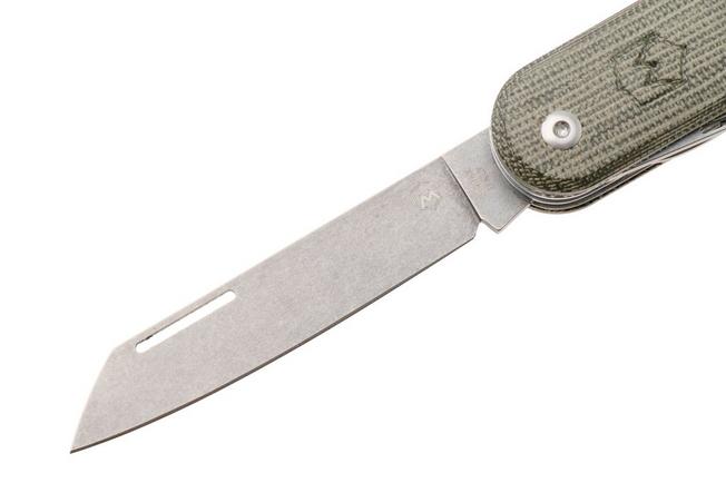 Afbeelding voor Mercury Duca 7 9DUCA7GC-C Stonewashed Elmax, Green Canvas Micarta, zakmes