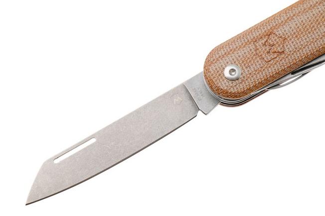 Afbeelding voor Mercury Duca 7 9DUCA7NC-C Stonewashed Elmax, Natural Canvas Micarta, zakmes