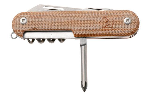 Afbeelding voor Mercury Duca 7 9DUCA7NC-C Stonewashed Elmax, Natural Canvas Micarta, zakmes