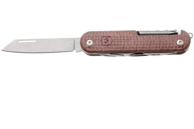 Afbeelding voor Mercury Duca 7 9DUCA7RB-C Stonewashed Elmax, Red Burlap Micarta, zakmes