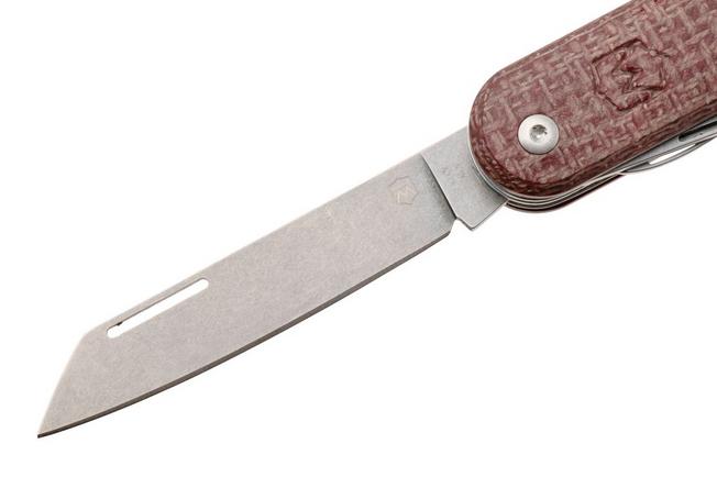 Afbeelding voor Mercury Duca 7 9DUCA7RB-C Stonewashed Elmax, Red Burlap Micarta, zakmes
