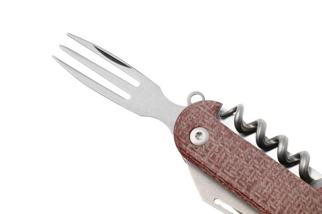 Afbeelding voor Mercury Duca 7 9DUCA7RB-C Stonewashed Elmax, Red Burlap Micarta, zakmes